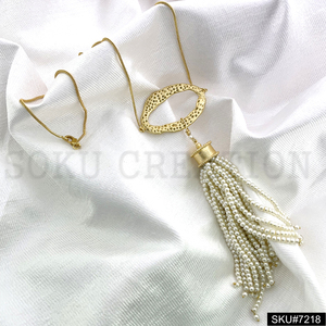 สร้อยคออัญมณีชุบทองมีสไตล์จี้ขนาดใหญ่พร้อมโซ่เครื่องประดับแฟชั่นทำจากทองเหลืองและแก้วขายส่ง - Product Image 2