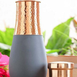 High Quality Pure Copper Bedroom Bottle with Inbuilt Glass Copper Vess with Premium Packaging Made in India - Product Image 1