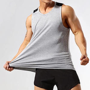Wholesale <b>Men</b> Athletic Tank Top Lightweight Quick Dry Fitness <b>Singlet</b> <b>Men</b> Muscle Fit Sleeveless Shirt Solid Color Workout Gym - Product Image 2