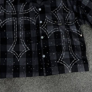 Camisa de Franela de Manga Larga con Cuello en V para Hombre, de Alta Calidad, Corte Regular, con Pedrería, Ecológica, de Poliéster/Algodón, Informal - Product Image 5