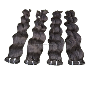 Cabello Humano Virgen Remy de Primera Calidad, Ondulado, 100% Natural, Color Negro Indonesia, Doble Trama a Máquina - Product Image 2
