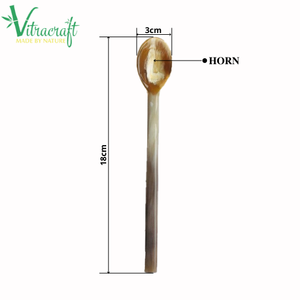 Cuillère en corne faite à la main, cuillère en corne à long manche. Cuillères de l'artisanat vietnamien, ustensiles de cuisine exquis en corne de buffle faits à la main du Vietnam - Product Image 4