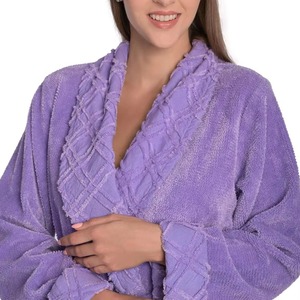 Ensemble de peignoirs en coton doux respirant hôtel Couple peignoir amical luxe à manches longues vêtements de détente femmes robe de chambre Service OEM - Product Image 4