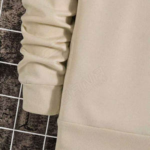 Sudaderas de cuello redondo unisex con logotipo personalizado al por mayor, sudaderas de algodón extragrandes estampadas en blanco para hombre - Product Image 4