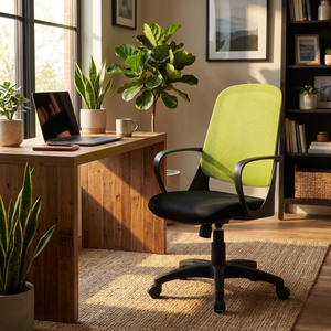 Washington Modern Ergonomic Executive Office <b>Chair</b> Black/Lemon Staff/Lift <b>Chair</b> Height Headrest Fabric PP Iron Material Handle - Product Image 4