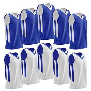 Maillot réversible de basket-ball personnalisé à séchage rapide noir et blanc vêtements de sport en maille respirante maillot sans manches doux à séchage rapide - Product Image 5