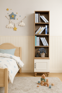 Mesita de Noche Arion Kids Nefes con Patas de Madera, Librería con Cuerpo de MDF, Librería Moderna - Product Image 3