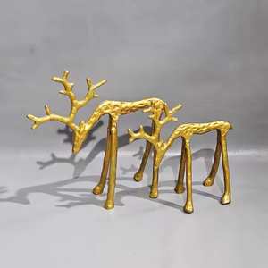 Sculpture de cerf en or antique en aluminium pour décorations de table Dernier design Bas de cerf pour décorations de Noël par décor impex - Product Image 4