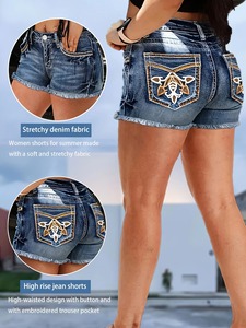Nouveau décontracté en détresse femmes Shorts personnaliser 3D imprimé Design Denim Shorts 2025 élégant été jean Shorts pour femmes - Product Image 4