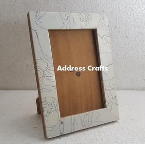 Decoración navideña artesanal hecha a mano, marco de resina con efecto de mármol con adornos de madera Natural, elegante Marco de 7x5 para fotos elegantes - Product Image 5