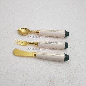 Mango de resina de diseño único, fábrica de alta calidad, 3 uds., cubiertos, venta al por mayor, acabado antiguo decorativo real 2023 - Product Image 5