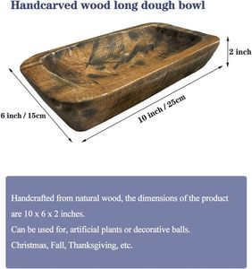Bol à pâte en bois décor bol en bois vintage sculpté à la main décor à la maison pour centre de table à manger, salon, décor de cuisine - Product Image 4