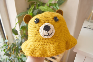 Chapeau Bob Unisexe en Coton Lait Brodé Main au Crochet Motif Animal Mignon – Style Pêcheur, Cloche ou Fedora à Carreaux pour l'Été - Product Image 3