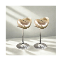 Gobelet à vin de luxe en coquillage, coupe en coquille de conque pour une décoration élégante de mariage et de fête