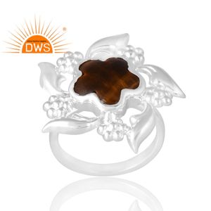 Anillo de piedras preciosas amarillas de ojo de tigre Natural de Plata de Ley 925, joyería personalizada para mujer, regalo para ella - Product Image 1