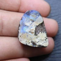 24.00 Carat Australien Boulder Opal Druzy Cabochon Naturel Fantaisie Forme Gemme 23X19X6MM pour la Fabrication de Bijoux
