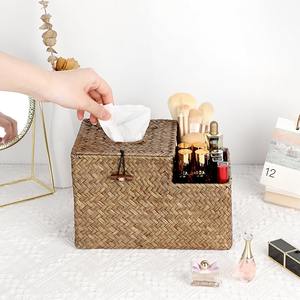 Caja de pañuelos de hierba de rafia para decoración de mesa de Hotel y restaurante, cajas de servilletas de algas marinas ecológicas - Product Image 1