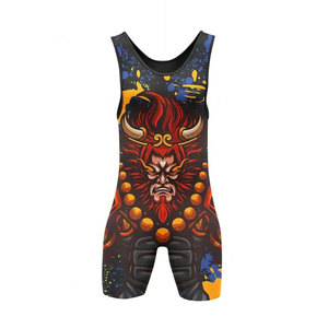 One-piece Wrestling Suit Children Adult High Stretch <b>Men</b> Sublimation Printing Custom Weightlifting Suit Wrestling <b>Singlets</b> - Product Image 2