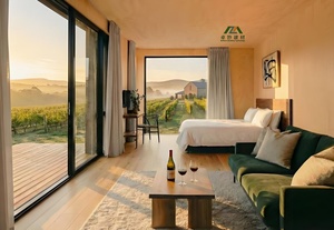 Cabanes en <span class=keywords><strong>bois</strong></span> préfabriquées écologiques, durables, contemporaines, imperméables et à énergie solaire à bas prix pour hôtel - Product Image 4