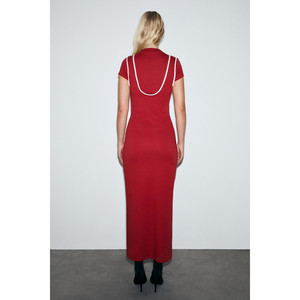 Robe à double col avec passepoil contrastant en tissu extensible doux pour femme GRIMELANGE DEPORTS - Product Image 6