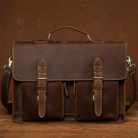 Tas Laptop wanita, tas kantor kulit komputer Unisex untuk bisnis harga rendah