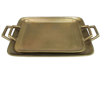 Plateau de service de mariage multifonctionnel en aluminium léger, fait main, durable, en forme de feuille, avec poignée au design moderne et très élégant