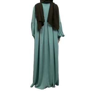 Abaya décontractée pour femmes, manches chauve-souris, style Dubaï, couleur unie, coupe ample, taille personnalisée au Pakistan, broderie respirante, mini abaya musulmane - Product Image 4
