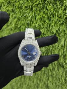 นาฬิกาโมอิสซาไนต์ 925 สำหรับทุกเพศ คุณภาพ VVS ผ่านการทดสอบเพชร 100% ประดับเพชร VVS1 แบบ Iced นาฬิกาจักรกลสำหรับฮิปฮอป นาฬิกาสำหรับทุกเพศ - Product Image 2