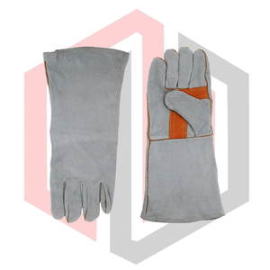 Guantes de Soldadura Grises Reforzados Resistentes al Calor, de Cuero para Bomberos, Antiestáticos, para Soldadura MIG, TIG, Stick, Chimenea, Resistentes a Desgarros, 11 oz, Tejidos - Product Image 4