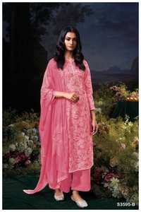 ผ้าคอตตอนพิมพ์ลายปักสไตล์ซาลวาร์ Kameez แคตตาล็อกแบบเต็มชุดสำหรับงานปาร์ตี้สไตล์อินเดียเสื้อผ้าปากีสถาน - Product Image 2