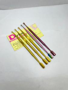 Plasma chapado en oro de acero inoxidable personalizado empujador de cutículas cortador de manicura pedicura arte de uñas de doble cara ecológico CE - Product Image 2