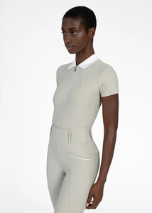 Chemise d'équitation pour femmes, performance, légère, manches courtes, respirante, tissu extensible, couche de base pour l'équitation, service OEM - Product Image 4