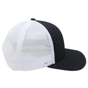 Casquette Trucker en Toile Noire Brodé(e) à 6 Panneaux avec Motif Dessin Animé, Structurée, Maille Blanche, Boucle Simple en Plastique, Haute Qualité - Product Image 4