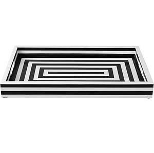 Plateau d'incrustation en os noir rond personnalisé, plateau de service de bonbons de mariage, accessoires de cuisine, plateau de service de thé pour la maison - Product Image 4