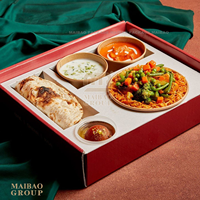 Boîte à compartiments personnalisée jetable pour Biryani et Shawarma, emballage en papier Kraft, conteneur pour riz frit, pesanan nasi, collation poulet frit