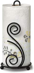 Porte-rouleau de papier toilette en fer forgé MS Shoop, design élégant à double S pour la cuisine et la table à manger - Product Image 6