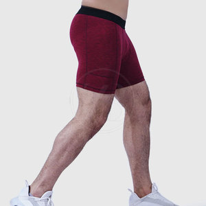 Pantalones cortos de compresión de patrón sólido hechos a medida para hombre más vendidos, cintura elástica, poliéster transpirable medio para gimnasio, Fitness Casual - Product Image 5