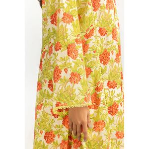 Ensemble Coordonné Décontracté IUSTTS-789 Printemps/Été en Crêpe de Mousseline Imprimé Numérique avec Fermeture Élastique Haut et Pantalon Assortis Tailles XL 2XL - Product Image 1