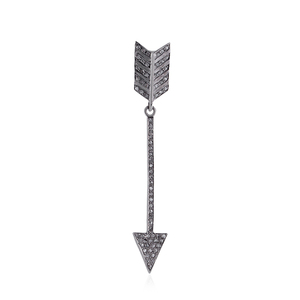 Oxidado 925 Plata Pave diamante flecha encanto colgante hecho a mano joyería fina venta al por mayor regalo de cumpleaños colgante - Product Image 1