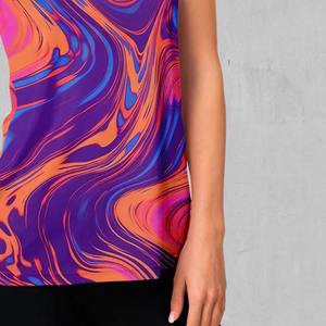 Nouveau débardeur femme été, couleur unie, coupe ajustée, tissu satiné avec logo frontal, séchage rapide et respirant - Product Image 6