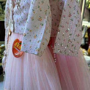 2024 Latest Cotton Baby Dress Designs Floral Pattern Wedding Style for Children in Spring Decorated Beautiful Flowers <b>Net</b> <b>Fabric</b> - Product Image 6