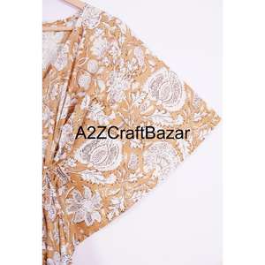 Vêtements pour femmes en gros, robe de soirée, kaftan indien fait à la main, élégant et chic, long, en pur coton, vêtements de nuit, kaftan pour femmes - Product Image 4