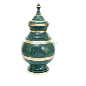 โกศใส่ศพทำจากทองเหลืองทำจากหินอ่อนสีทองและสีเขียวรูปทรงที่เป็นเอกลักษณ์ - Product Image 1