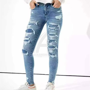 Pantalones Vaqueros Casuales de Moda para Mujer, Estilo Urbano, Color Sólido, Corte Recto, Desgastados, Oferta Especial de Alexandria Industries - Product Image 3