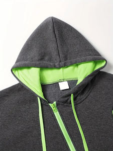 Sudadera con capucha personalizada al por mayor para hombre, ropa de calle, sudadera con capucha y cremallera a la moda, sudadera cálida informal de lana para invierno, Sudadera con capucha de alta calidad OEM - Product Image 4