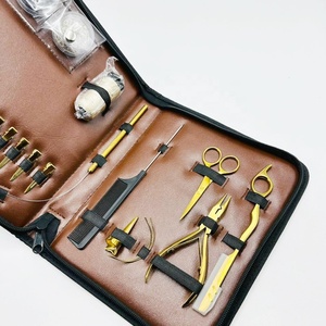 Professional Hair Extension <b>Tool</b> Kit Gold Color with Cutter Silicone Beads Plier Clips Comb Loop <b>Thread</b> Needle 10 Set 7-15 Days Sustainable - Product Image 4
