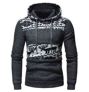 솔리드 패턴 유행 승화 일반 염색 겨울 새로운 디자인 크리스마스 까마귀 <span class=keywords><strong>2025</strong></span> 남자의 크리스마스 후드 - Product Image 3