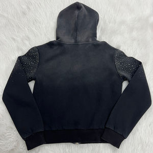 Tissu de haute qualité Logo personnalisé en gros ensemble de survêtement deux pièces strass décoré fermeture éclair survêtement survêtement pour la vente - Product Image 4