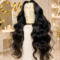 Siyah Kadınlar İçin Yapıştırıcısız Gevşek Dalgalı Logolu OEM Toptan Önceden Yolunmuş Bebek Saçlı Body Wave Çekici 13*6 HD Dantel Ön Peruklar