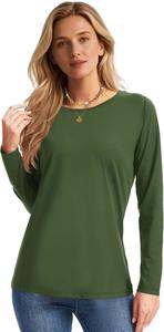 Womens <b>Long</b> Sleeve Round Neck <b>Shirts</b> Basic Comfortable Full Sleeve T-<b>Shirts</b> for Women's Outdoor Wear Cotton Made <b>Tee</b> <b>Shirts</b> - Product Image 6